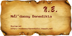 Nádassy Benedikta névjegykártya